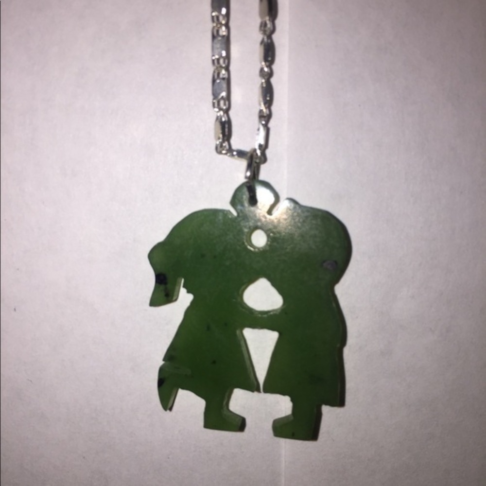 green jade unique necklace